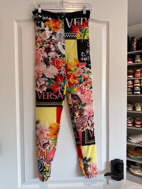 VERSACE Floral Print Leggings | Size 40 (IT/EU) Size 4 US